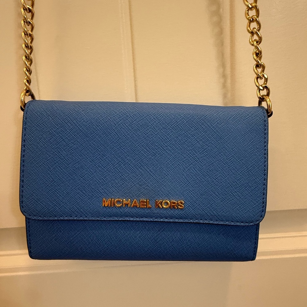 MICHAEL Michael Kors Jet Set Travel Saffiano Leather Crossbody bag Royal Blue